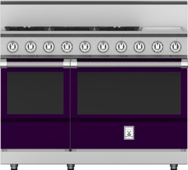 Hestan KRG485GDLPPP 48 Inch Freestanding Gas Range with 5 Sealed Burners, Double Ovens - Purple