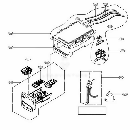 LG Part# AGL30019115 Dispenser Drawer Assembly - Genuine OEM