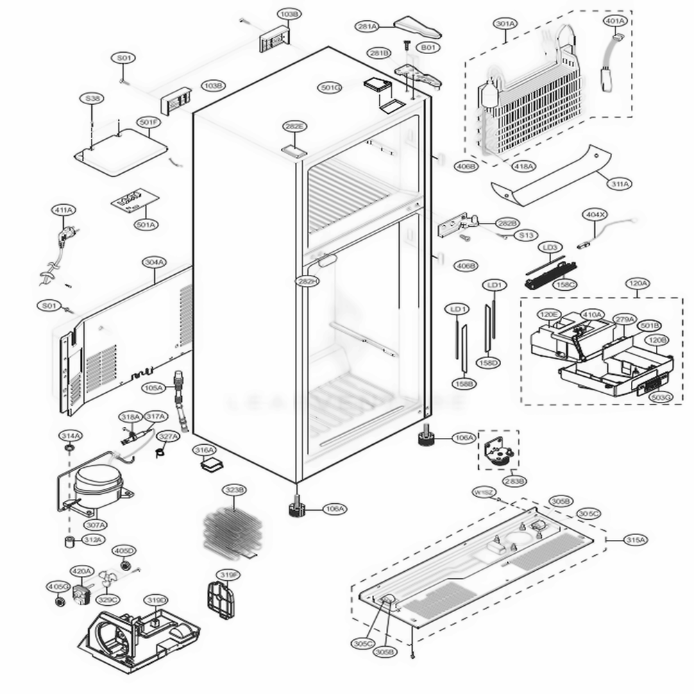 LG Part# 5421JJ0002J Evaporator Assembly - Genuine OEM