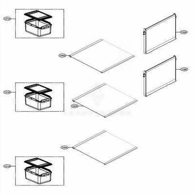 LG Part# AHT73634010 Refrigerator Shelf Assembly - Genuine OEM