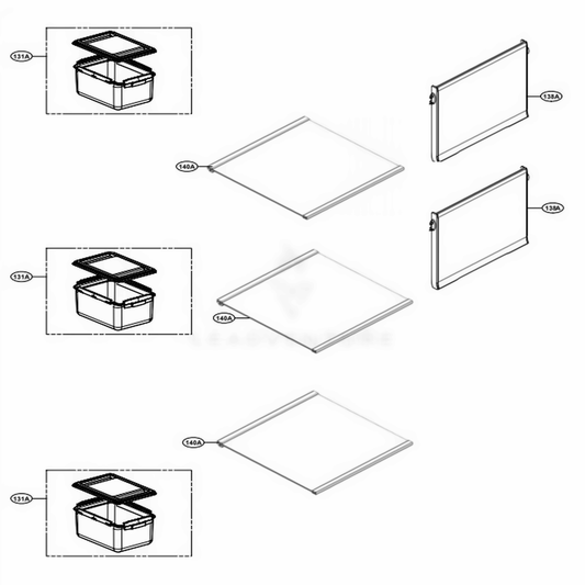 LG Part# AHT73634010 Refrigerator Shelf Assembly - Genuine OEM