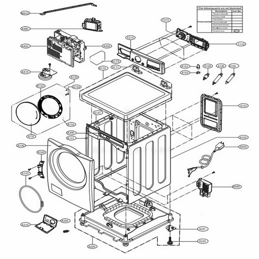 LG Part# AAN73931904 Cabinet Base Assembly - Genuine OEM