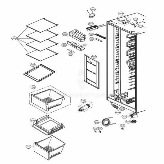 LG Drawer Tray Assembly AJP73815118