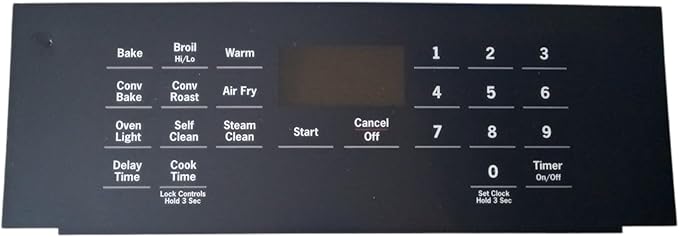 GE Range - Oven/Stove Touchpad Control Panel Overlay - Dark Gray JGB735EP1ES