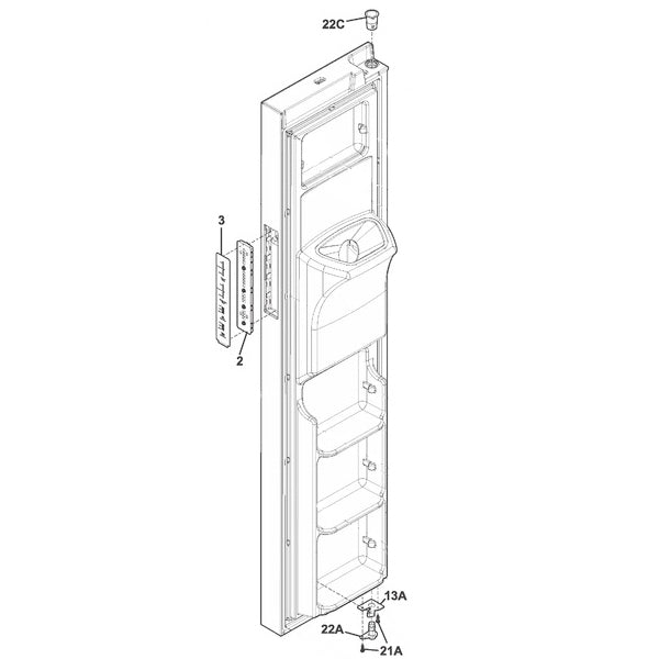 Electrolux Door Assembly,Freezer,Black - 5304526133