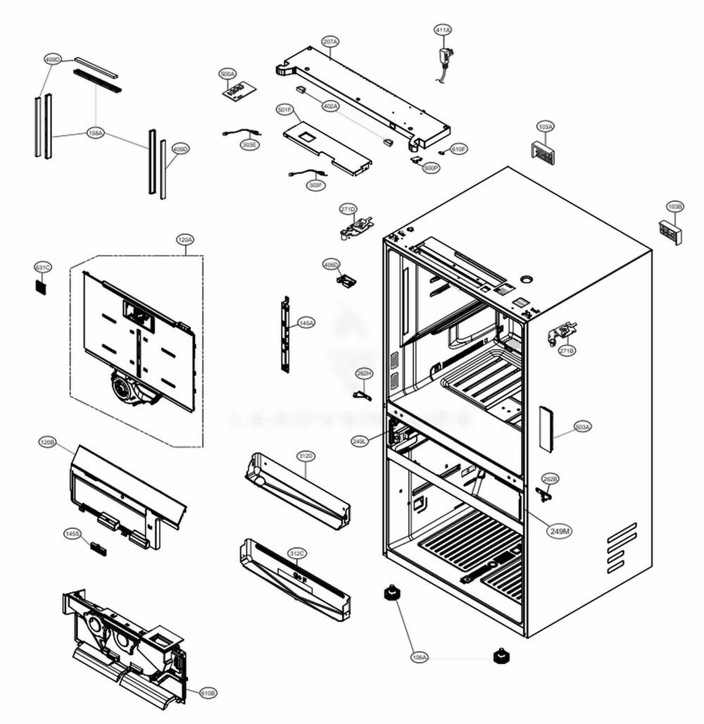 LG Part# AEC73997604 Rail Guide Assembly - Genuine OEM