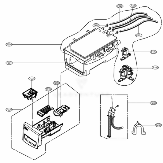 LG Part# AGL74074328 Drawer Panel Assembly - Genuine OEM