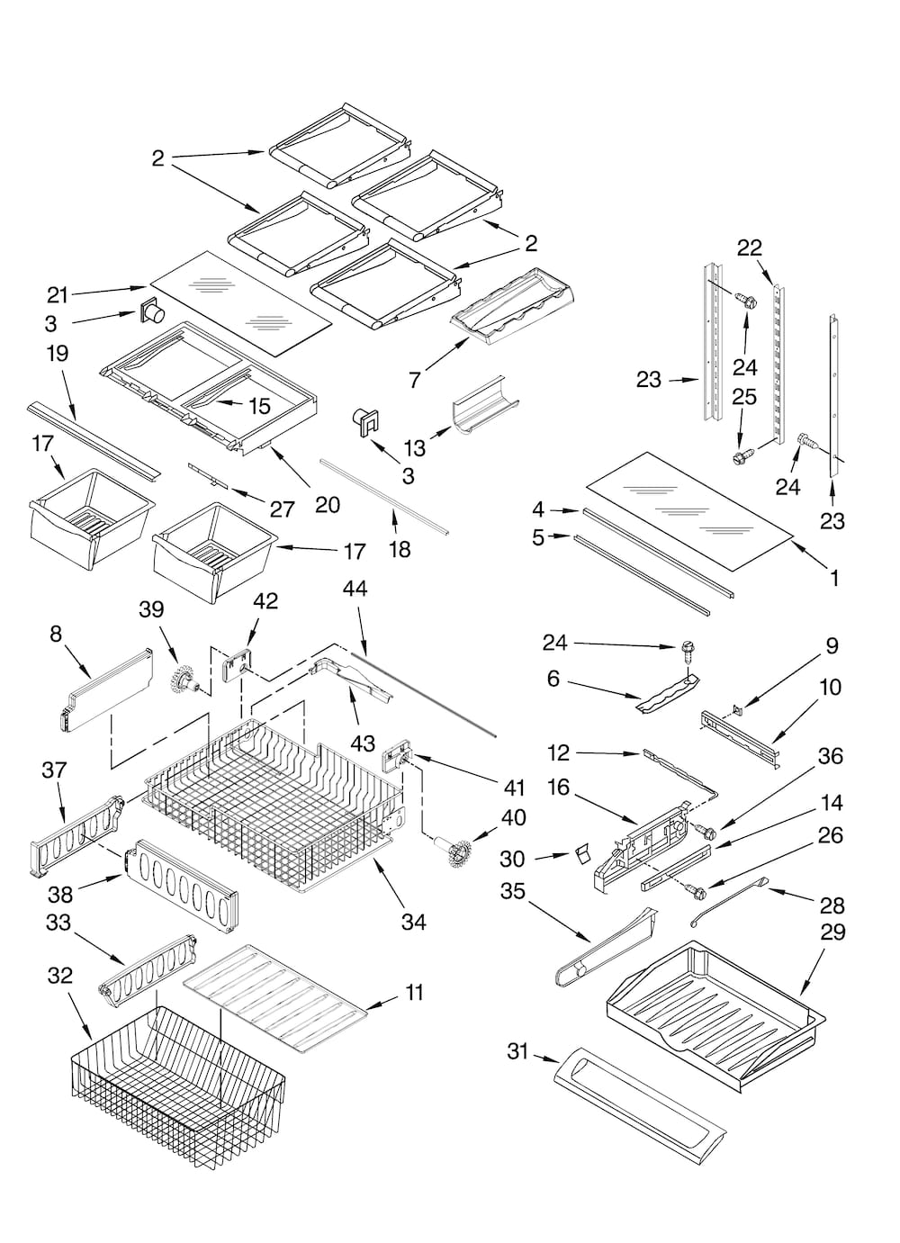 Whirlpool Crisper Drawer Frame WP67003854