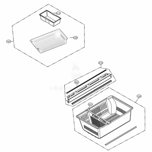 LG Part# AJP73794505 Drawer Tray Assembly - Genuine OEM