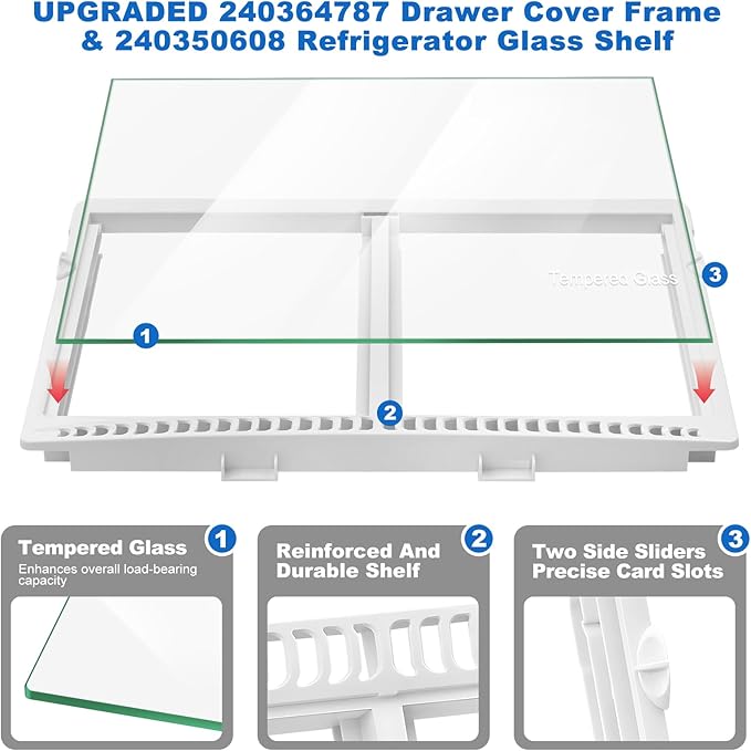 Frigidaire Refrigerator Crisper Drawer Cover Glass 240350608