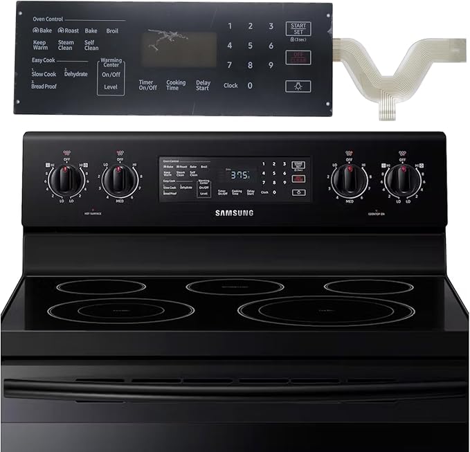 Samsung Electric Range - Oven/Stove Touchpad Control Panel Overlay - Black NE59M4320SS/AA