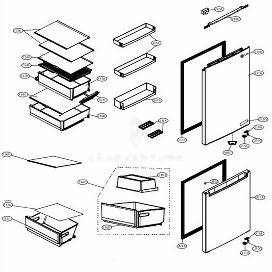 LG Part# ADD76195918 Door Foam Assembly - Genuine OEM