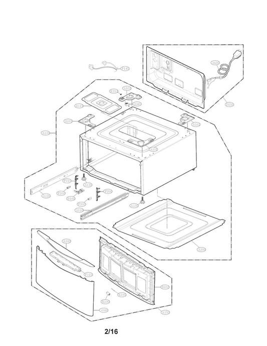 LG Part# ACQ87681105 Front Cover Assembly (White) - Genuine OEM