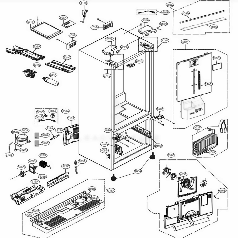 LG Part# ADJ74812521 Multi Duct Assembly - Genuine OEM