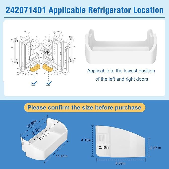 Frigidaire Refrigerator Door Shelf Bin Bottom - 242071401