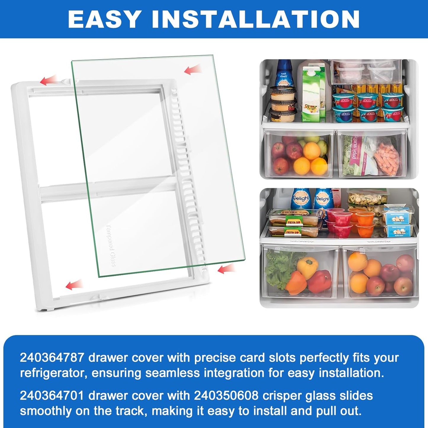 Frigidaire Refrigerator Crisper Drawer Cover Glass 240350608
