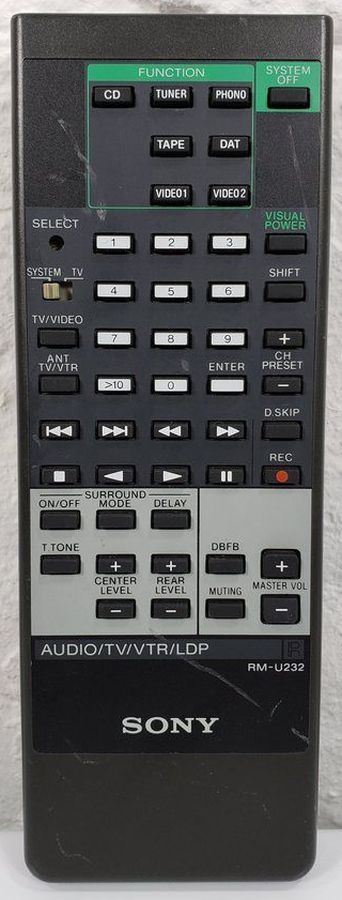 Sony Remote Control - RMU232