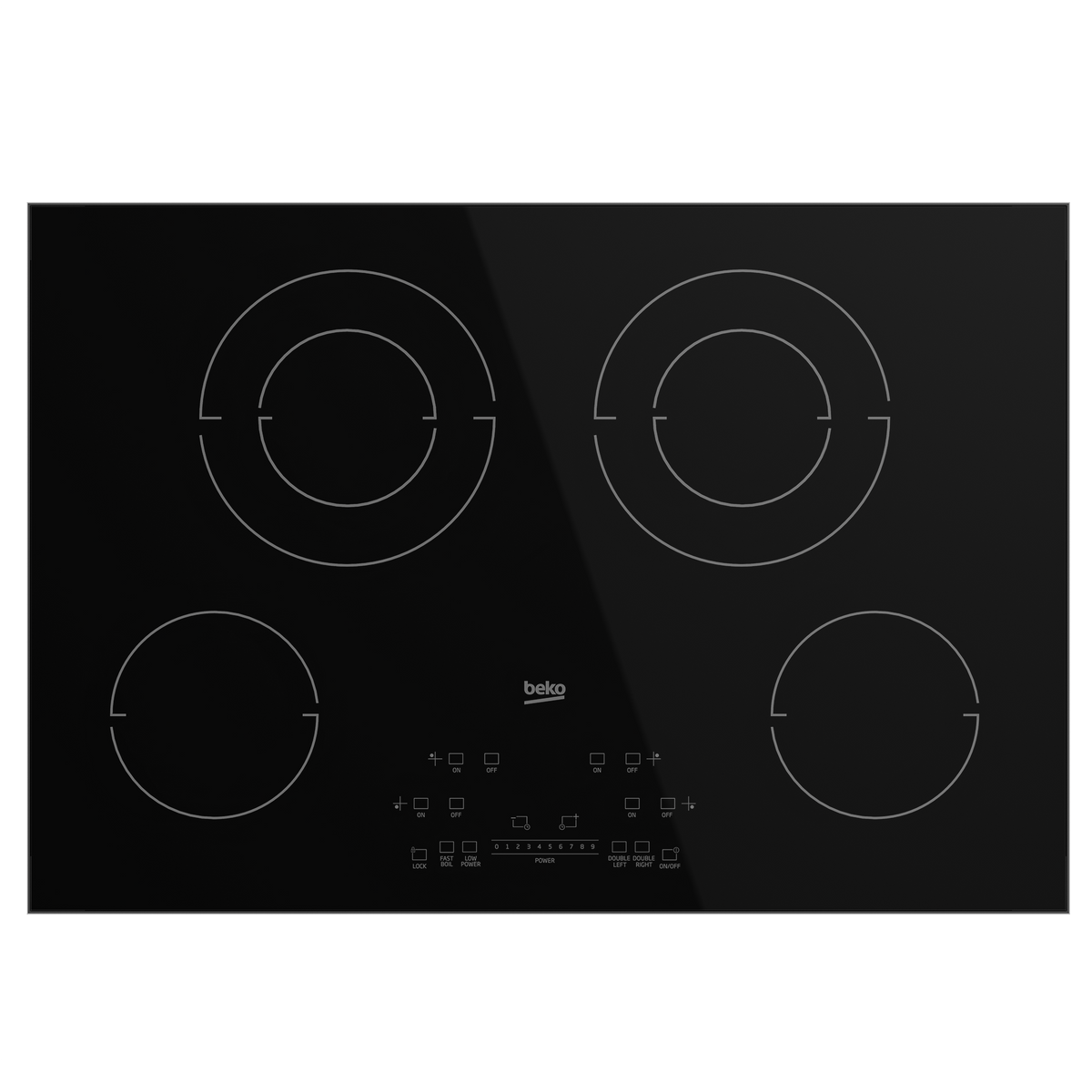 Beko 7735687908 30" Built-In Electric Cooktop with 4 Burners and Touch Control - ECTM30102