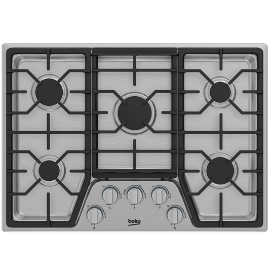 Beko 7751688336 30" Built-In Gas Cooktop with 5 Burners - BCTG30500SS