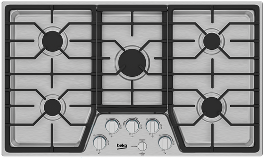 Beko 7751688359 36" Built-In Gas Cooktop with 5 Burners - BCTG36500SS