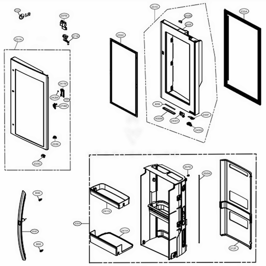 LG Part# ADD74236316 Door Foam Assembly - Genuine OEM