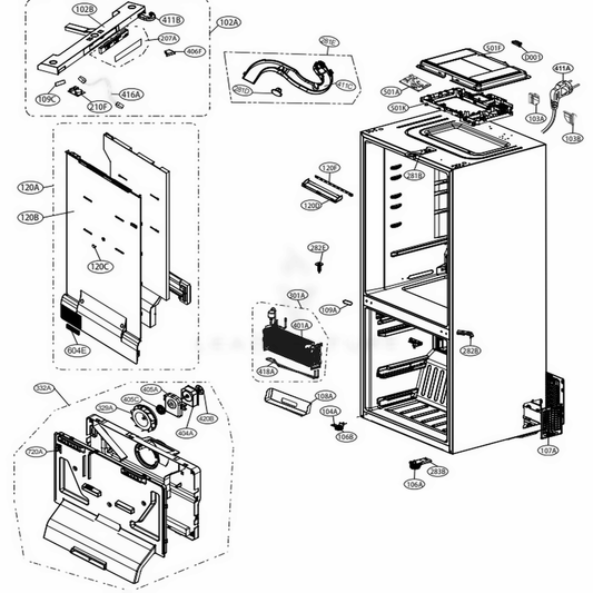 LG Part# ABQ76880302 Control Case Assembly - Genuine OEM