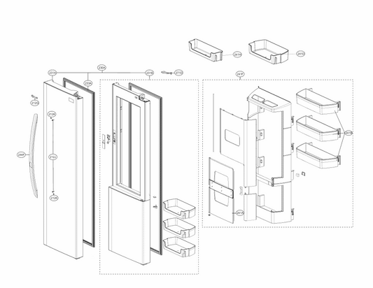 LG Part# ADX74170604 Door Gasket Assembly - Genuine OEM
