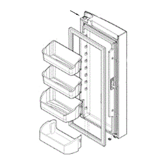 Electrolux Refrigerator Door,Complete,Bla - 807460163