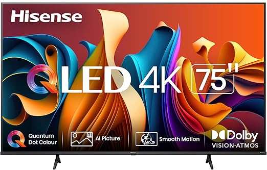 Hisense 75QD6N 75-Inch QD6 Series QLED 4K UHD Smart Fire TV (Voice Remote, HDR)
