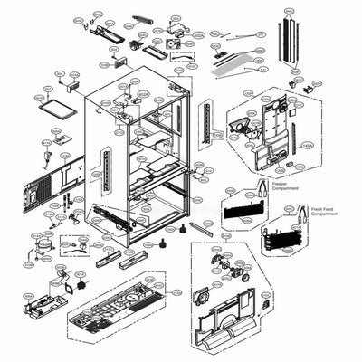LG Part# ADJ73252238 Multi Duct Assembly - Genuine OEM