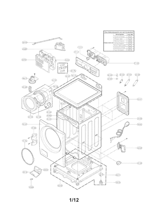 LG Part# MCK62973302 Front Cover - Genuine OEM