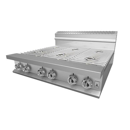 Hestan HSP366LP 36 Inch Sealed Burner - Single Flow - Pilot - 6 Burner - Liquid Propane