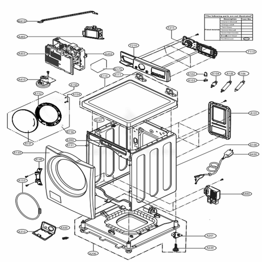 LG Part# MDQ66500501 Door Inner Frame - Genuine OEM