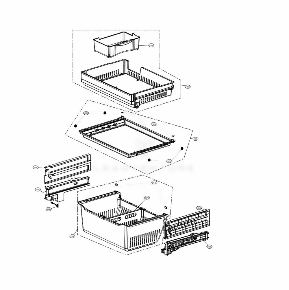 LG Part# AJP73334619 Drawer Tray Assembly - Genuine OEM