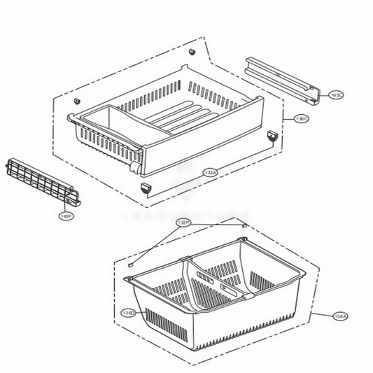 LG Part# AJP72909824 Drawer Tray Assembly - Genuine OEM