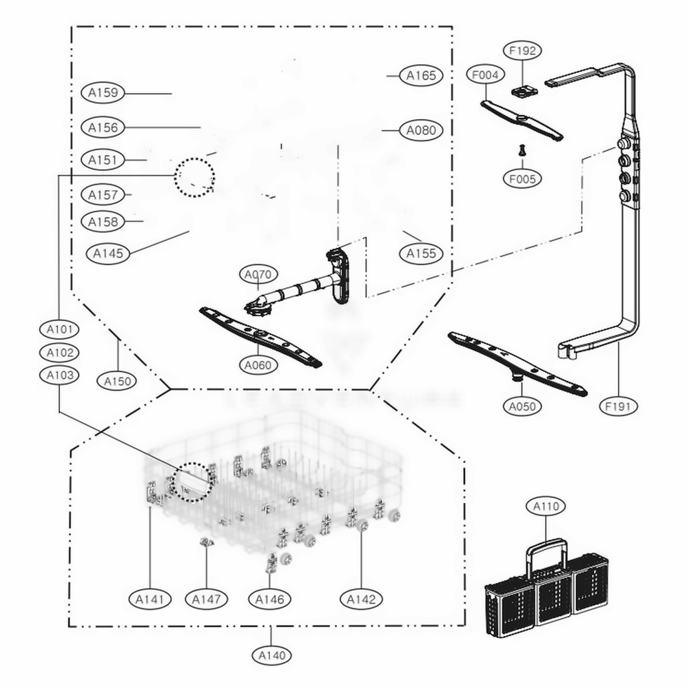LG Part# AHB32983791 Rack Assembly - Genuine OEM