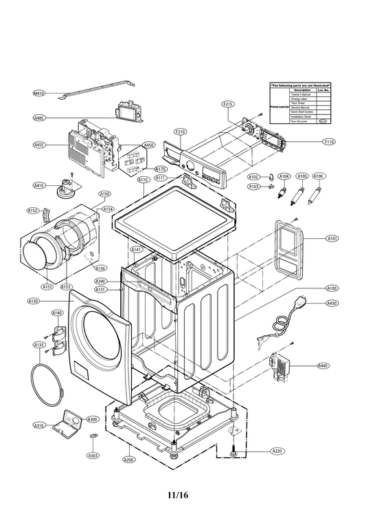 LG Part# MDQ64116701 Outer Door Frame - Genuine OEM