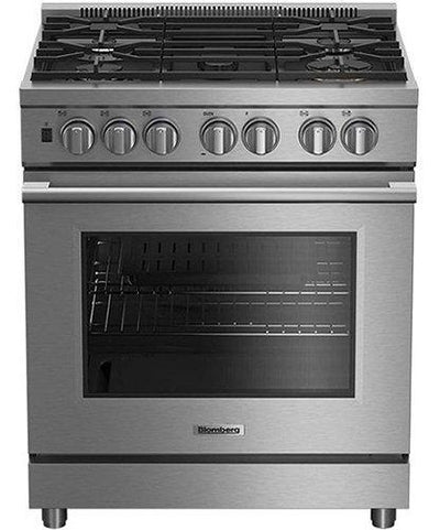 Blomberg 7732187980 30" wide and features a 5.7 cu. Ft. oven capacity, self-cleaning convection oven and 5 burners - Bgrp34520Css