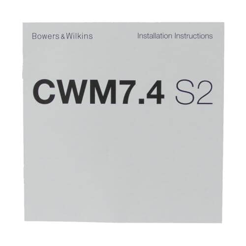 Bowers &Wilkins Cwm7.4 S2 Installation Instruc - II15326