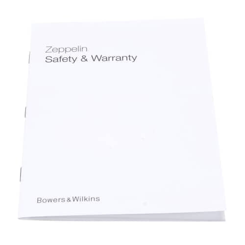 Bowers &Wilkins Safety/Warranty/Qsg/Literature - ZP00868