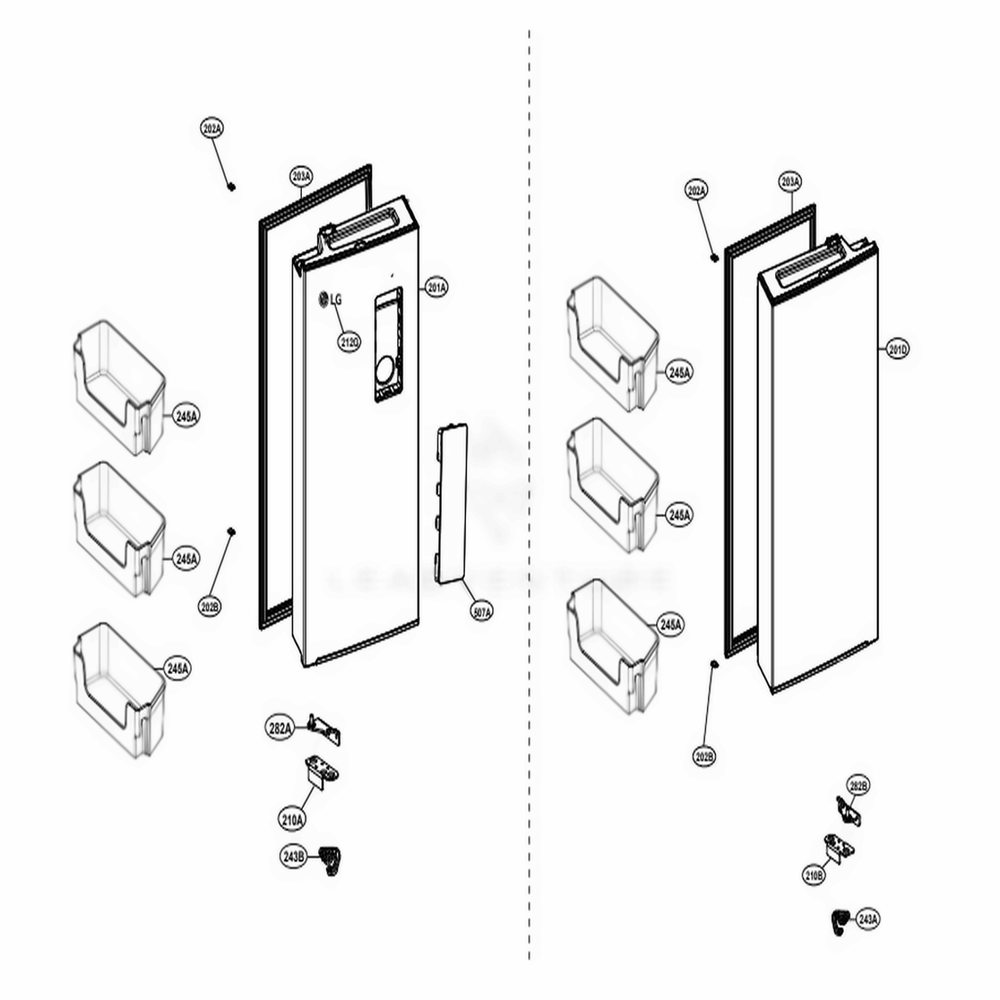 LG Part# ADD75856201 Door Foam Assembly - Genuine OEM