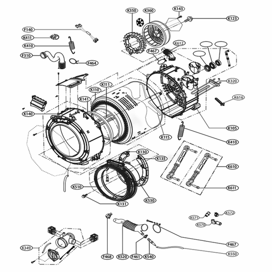 LG Part# ACQ89039604 Tub Cover Assembly - Genuine OEM