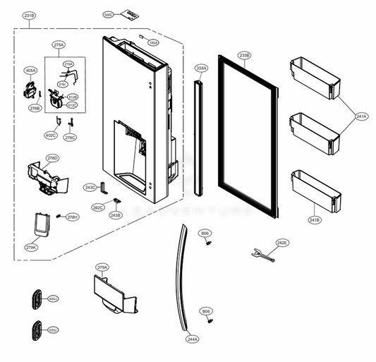 LG Part# ADD76416504 Door Foam Assembly - Genuine OEM