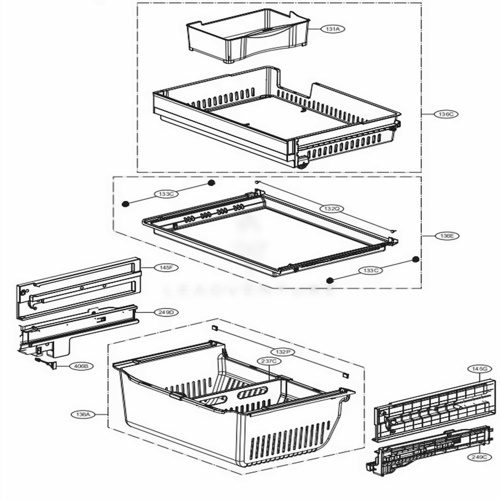LG Part# AJP72909908 Drawer Tray Assembly - Genuine OEM