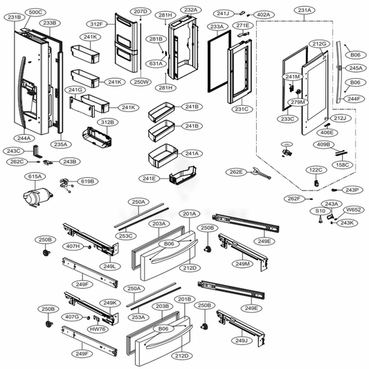 LG Part# MCD62287505 Rail Connector - Genuine OEM