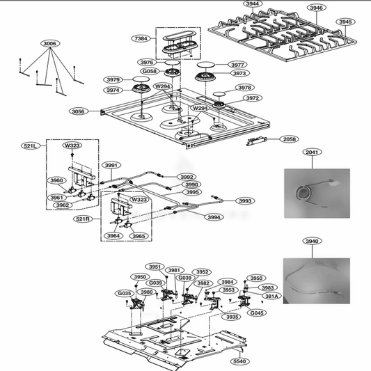 LG Part# MBE62002904 Burner Head - Genuine OEM