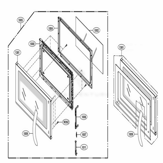 LG Part# ADC73028312 Door Assembly - Genuine OEM
