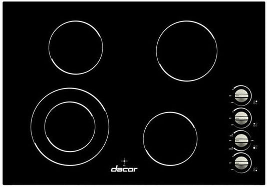 Dacor DECT304B 30 Inch Smoothtop Electric Cooktop with 4 Radiant Elements
