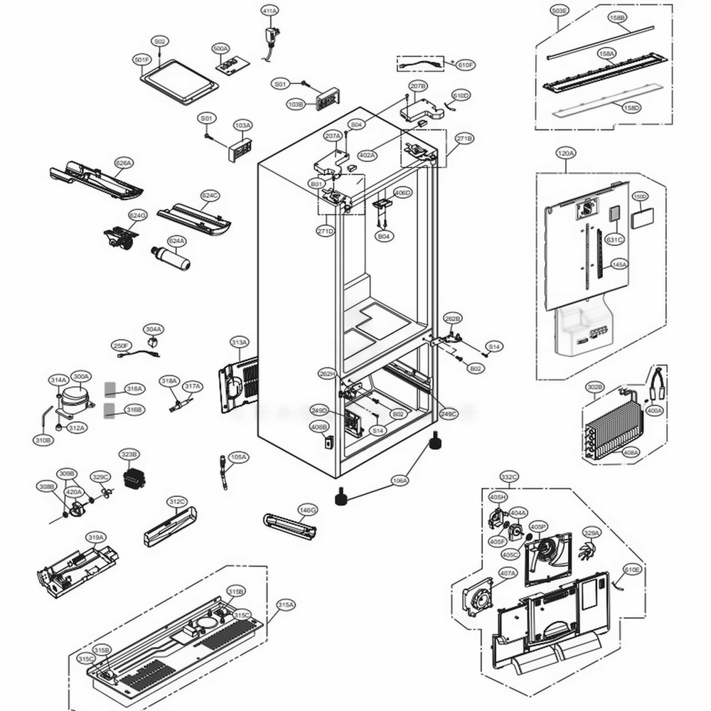 LG Part# ABQ75963201 Lamp Case Assembly - Genuine OEM