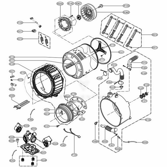 LG Part# AJQ73314206 Outer Rear Tub Assembly - Genuine OEM